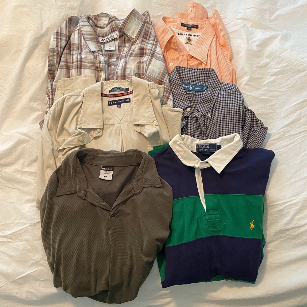 Lot of Six Men’s Polo Ralph Lauren Columbia Hilfig